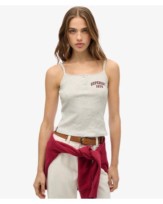Superdry Natural & Co Athletic Essentials Graphic Button Cami