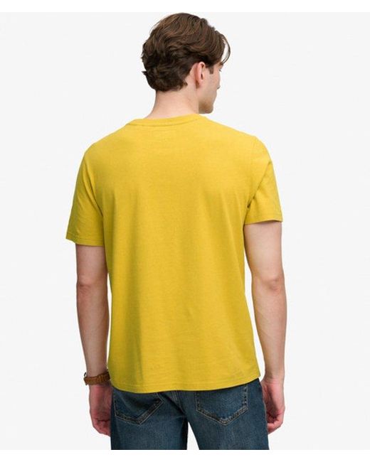 Superdry Yellow & Co Company Logo Relaxed Pocket T-shirt for men