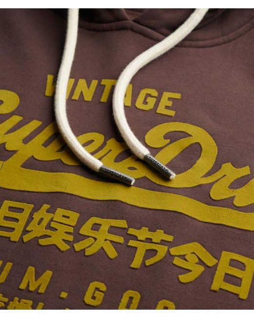 Superdry Brown & Co Vintage Logo Tonal Hoodie for men