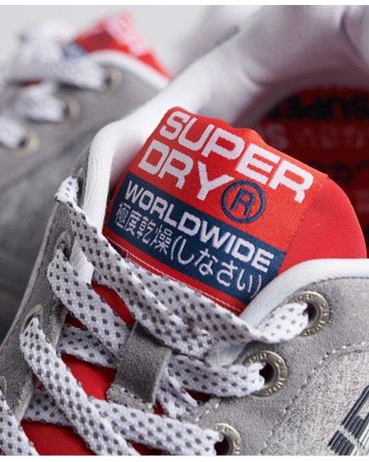 Superdry White Fero Runner Retro Trainers Grit for men