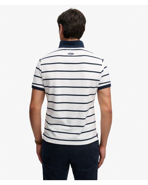 Superdry Blue & Co Crest Stripe Polo Shirt for men