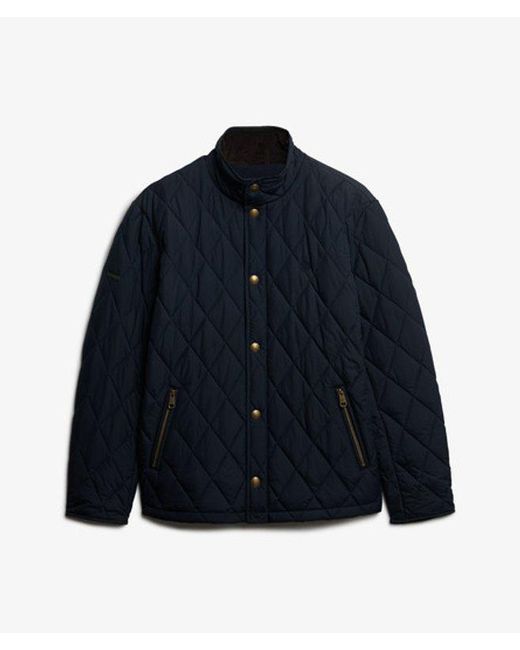 Superdry Blue Quilted Estate Country Jacket for men