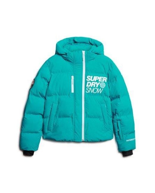 Superdry Blue Sport Ski Boxy Puffer Jacket