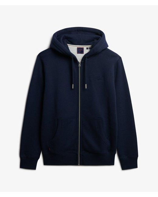 Homme Sweat À Capuche Zippé Logo Vintage Brodé Taille Superdry pour homme en coloris Blue