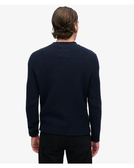 Superdry Blue & Co The Merchant Store- Textured Crew Jumper for men