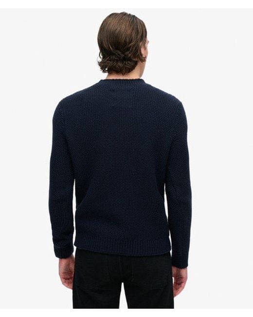 Pull ras-du-cou texturé merchant Superdry pour homme en coloris Blue