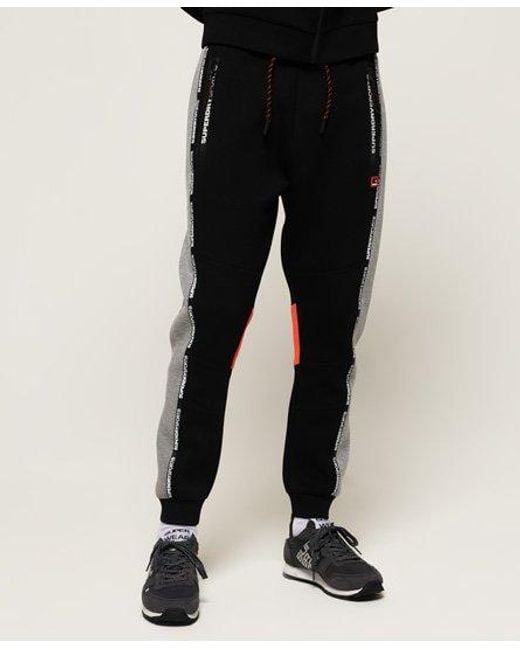 Superdry Black Gym Tech Taped Joggers for men