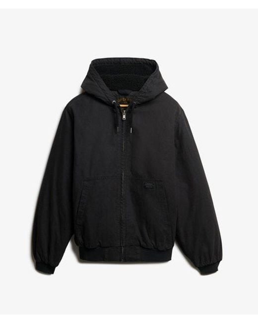 Superdry Canvas Surplus Jas Met Capuchon in het Black voor heren