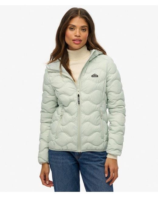 Superdry & Co Natural Hooded Fuji Lite Wave Padded Jacket