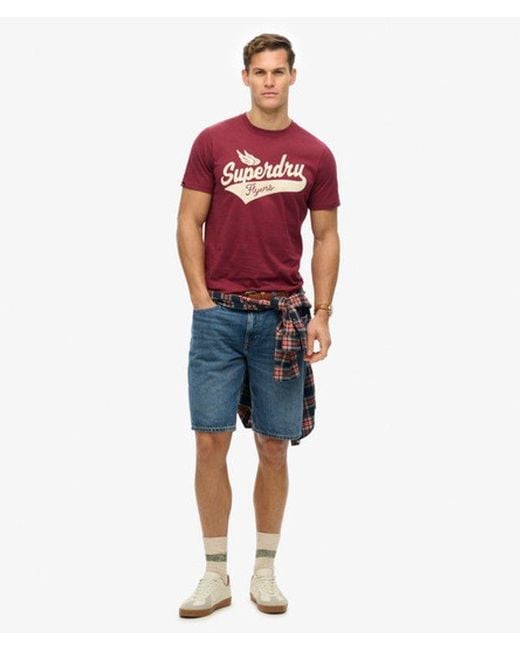 Superdry Flyers Script T-shirt in het Red voor heren
