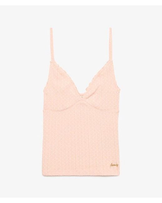 Superdry Athletic Essentials Cami Top Slanke Pasvorm in het Pink