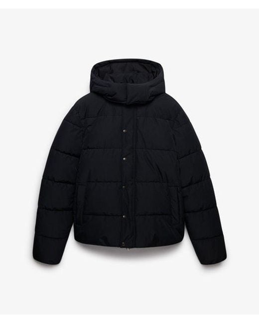 Superdry Black Premium Hooded Puffer Jacket for men