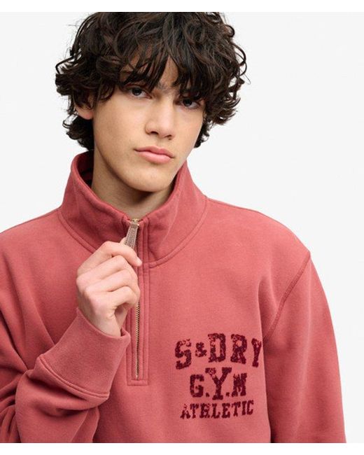 Superdry Red & Co Tonal Half Zip Sweatshirt for men