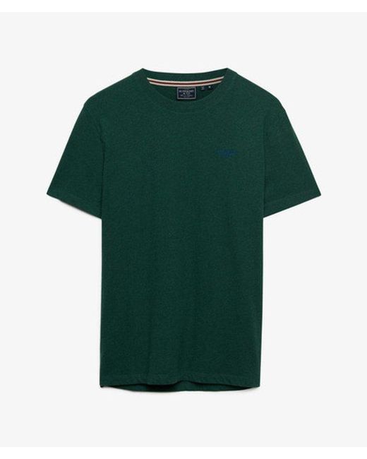 Superdry Green Essential Stacked Logo Embroidered T-Shirt for men