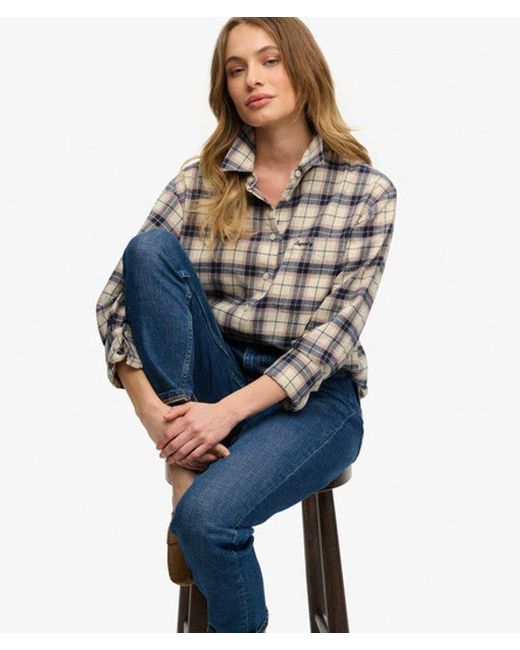 Superdry Gray & Co Check Flannel Relaxed Shirt