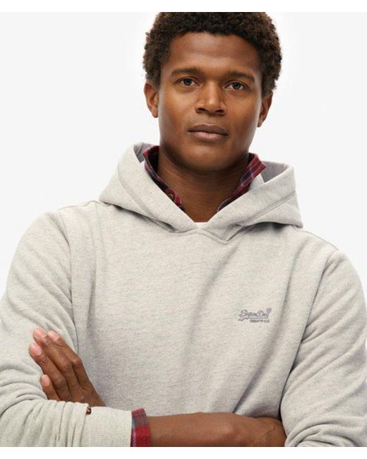 Superdry Gray & Co Essential Logo Half Brushed Hoodie for men
