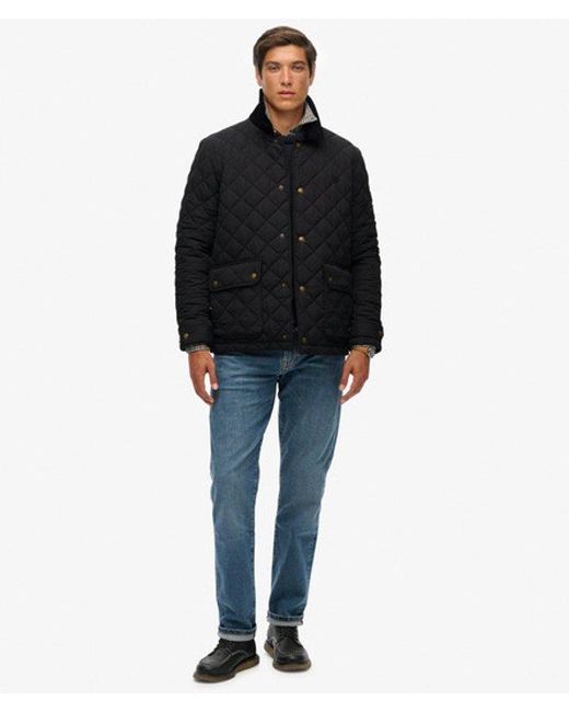 Superdry Black Quilted Estate Coach Jacket for men