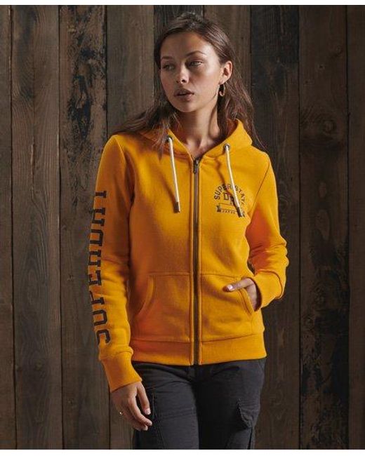 yellow superdry hoodie womens
