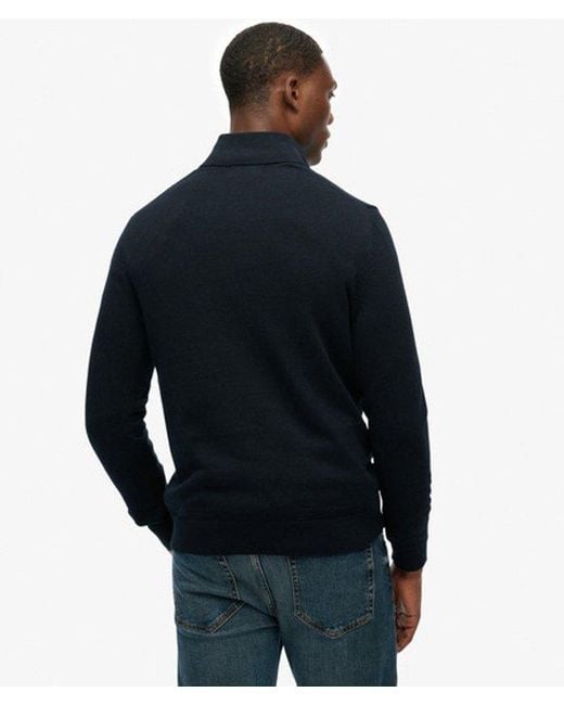 Superdry Blue & Co Essentials Cotton Half Zip Jumper for men