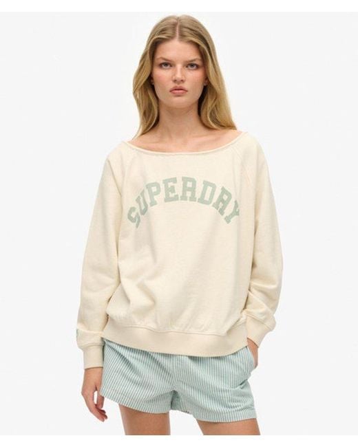 Superdry Natural Athletic Essentials Bardot Crew Sweatshirt