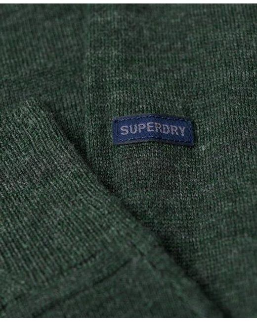 Pull ras-du-cou en laine mérinos Superdry pour homme en coloris Green