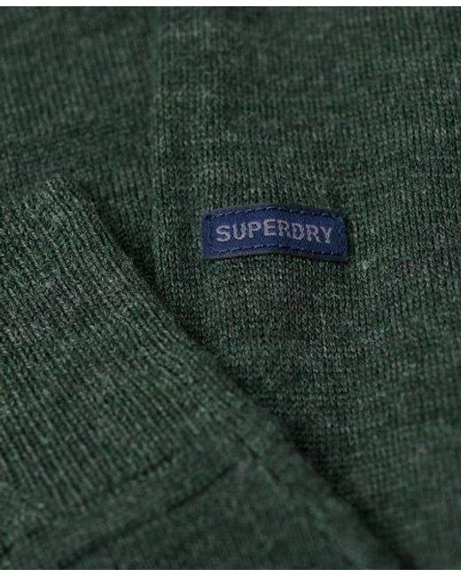 Superdry Green Merino Crew Neck Jumper for men