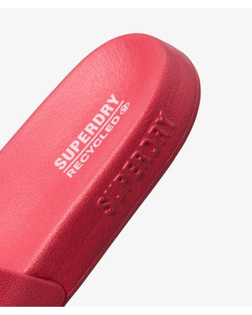 Superdry Pink Code Logo Pool Sliders