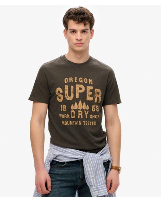 Superdry Black Work Shop T-Shirt for men