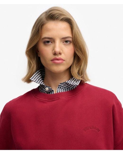 Superdry Red & Co Essential Logo Crew Sweatshirt