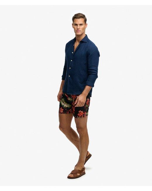 Superdry Black & Co Hawaiian Print 16-inch Swim Shorts for men