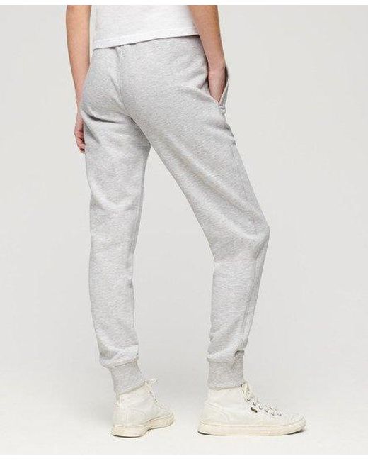 Pantalon de survêtement essential logo Superdry en coloris Gray
