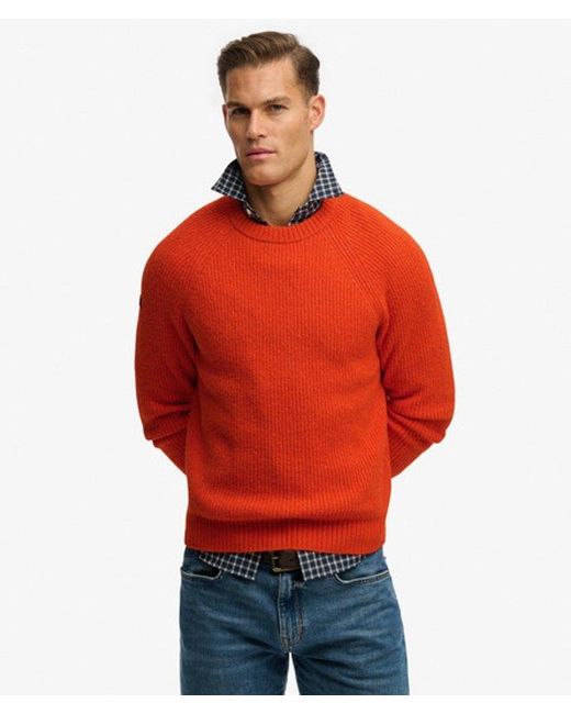 Superdry Red & Co Chunky Raglan Jumper for men