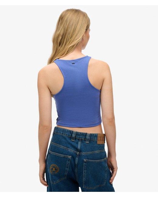 Superdry Blue & Co Studios Jersey Racer Tank Top