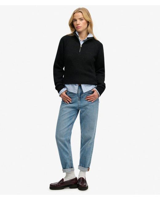 Superdry Black & Co Essential Half Zip Knit Jumper