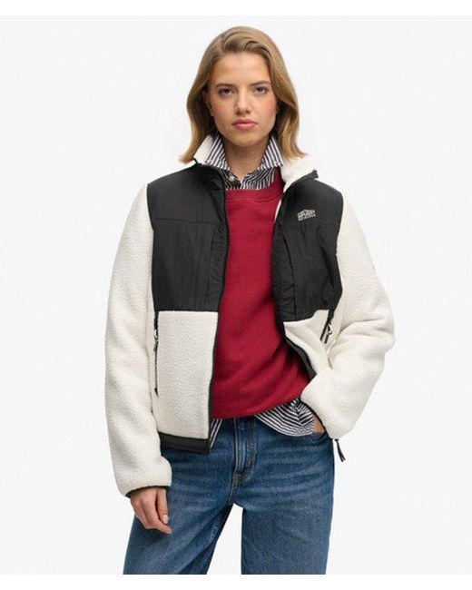 Superdry Black & Co Polar Fleece Hybrid Trekker Jacket