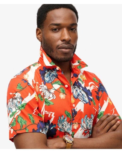 Superdry Red & Co Short Sleeve Hawaiian Shirt for men