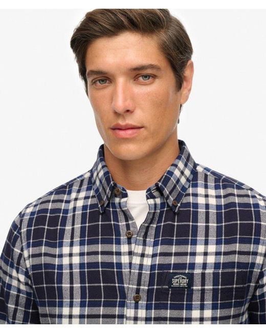 Superdry Blue & Co Long Sleeve Cotton Lumberjack Shirt for men