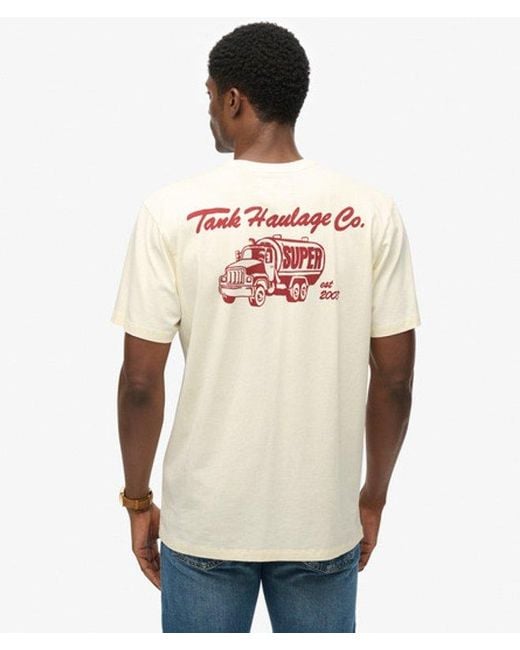 Superdry Trade Tools Oversized T-shirt in het Natural voor heren