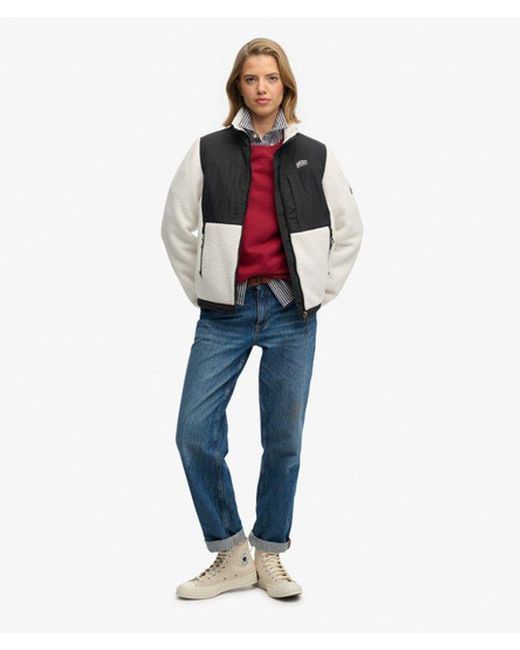 Superdry Black & Co Polar Fleece Hybrid Trekker Jacket