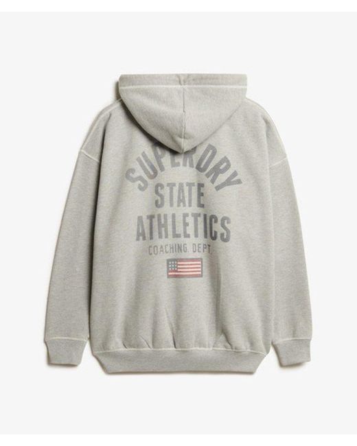 Superdry Gray & Co Athletic Essential Oversized Zip Hoodie