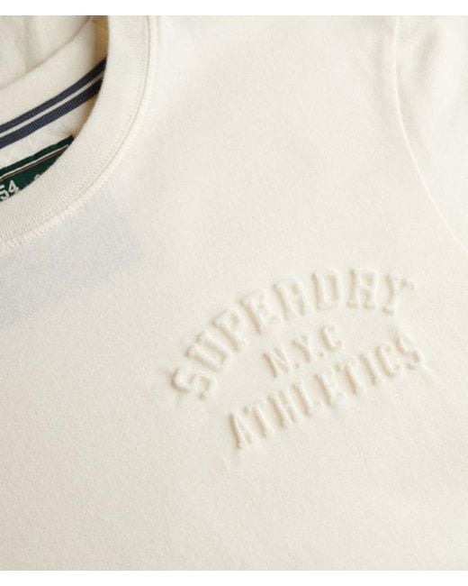 Homme T-Shirt Décontracté À Motif En Relief Athletic Taille Superdry pour homme en coloris White