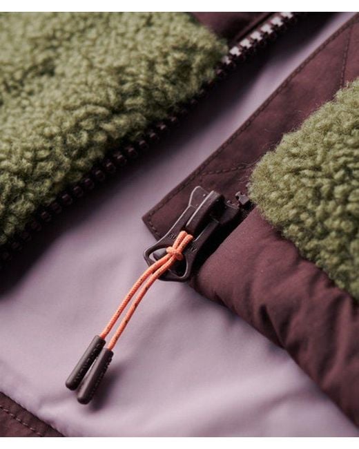 Superdry Red & Co Ladies Classic Colourblock Hooded Fleece Jacket