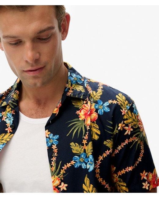Superdry Black & Co Hawaiian Printed Shirt for men