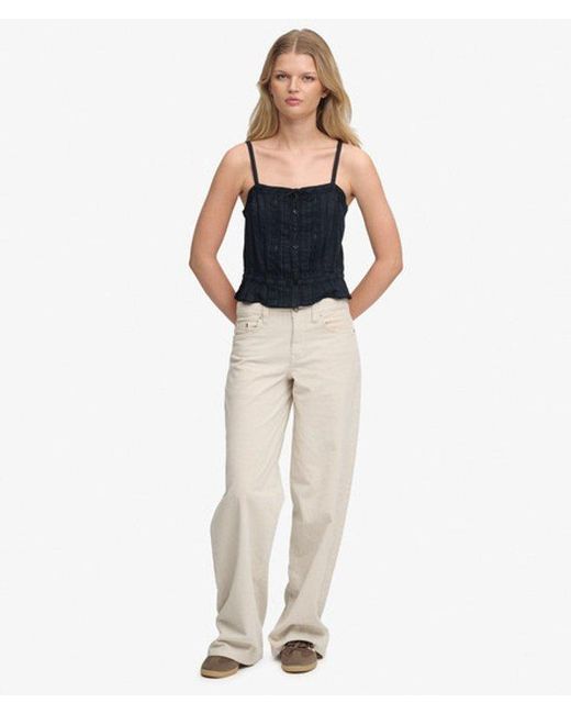 Femme Top À Bretelles En Dentelle Taille Superdry en coloris Black