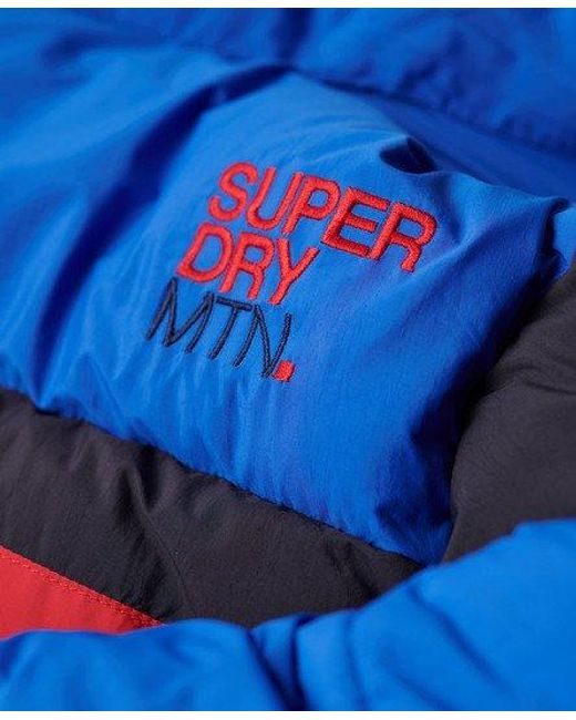 Superdry Blue Retro Panel Short Puffer Jacket