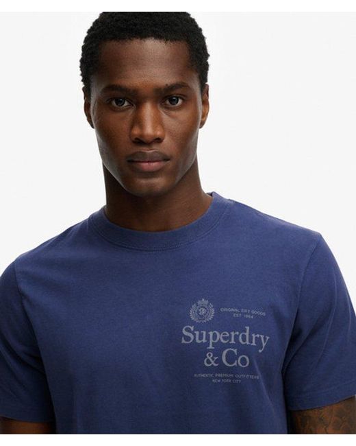 Superdry 1954 Company Relaxed T-shirt in het Blue voor heren