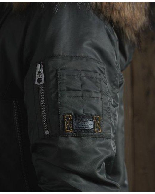 Superdry Green Hooded Flight Bomber Jacket