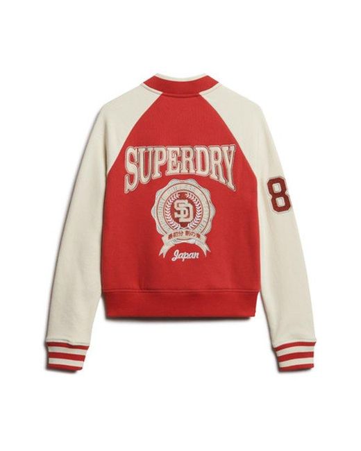 Superdry Red & Co College Graphic Jersey Bomber