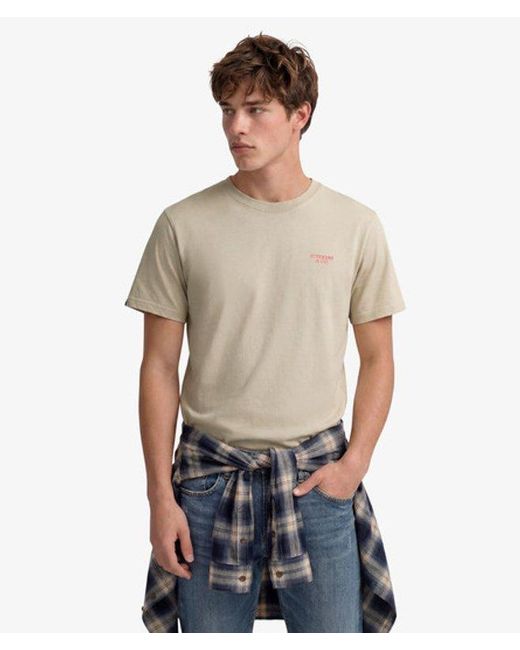 Superdry Gray & Co Essential Stacked Logo Embroidered T-shirt for men