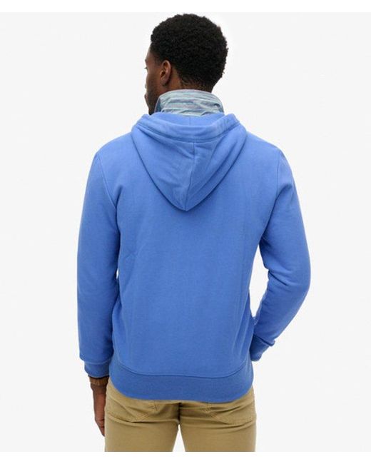 Superdry Blue & Co Essential Logo Zip Hoodie Half Brushed for men
